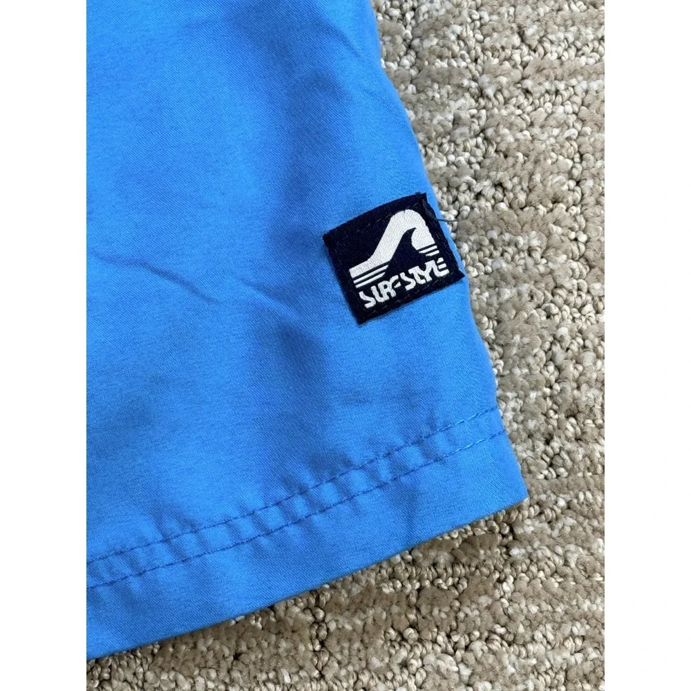 Surf Style Boys Board Shorts Cargo Pocket Size 10 Blue‎ Polyester Swim Trunks